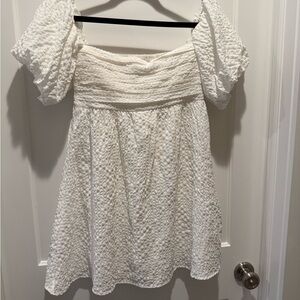 Abercrombie Emerson off-the-shoulder white skort